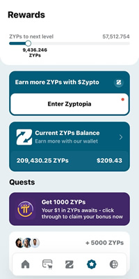 Pi Quest on Zypto App